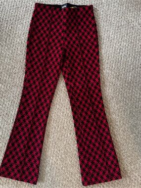 NWOT Maeve Red and Black Ankle Pants - Geometric Knit